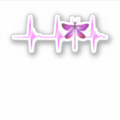 Dragonfly Heartbeat EKG Pulse Nature Insect Dragon Aufkleber (Vorderseite)