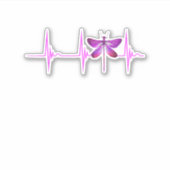 Dragonfly Heartbeat EKG Pulse Nature Insect Dragon Aufkleber (Vorderseite)