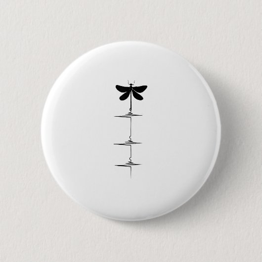 Dragonfly Heartbeat EKG Pulse Nature Insect Dragon Button (Vorderseite)