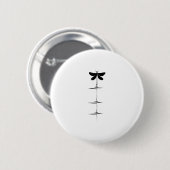 Dragonfly Heartbeat EKG Pulse Nature Insect Dragon Button (Vorne & Hinten)