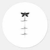 Dragonfly Heartbeat EKG Pulse Nature Insect Dragon Runder Aufkleber (Vorderseite)