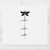 Dragonfly Heartbeat EKG Pulse Nature Insect Dragon Schaumweinetikett (Einzelnes Label)