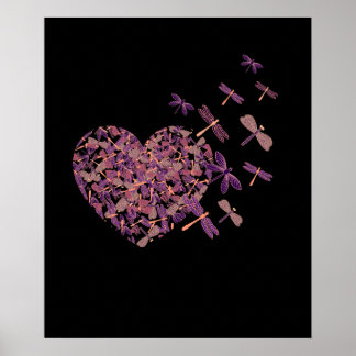Dragonfly Herz aus dem Herzen Lover Classic Poster