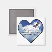 Dragonfly-Herzgedicht Magnet (Vorderseite/Rückseite)