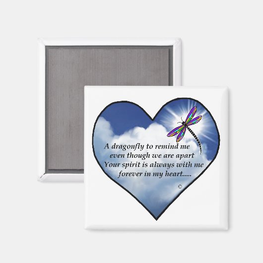 Dragonfly-Herzgedicht Magnet (Vorderseite/Rückseite)