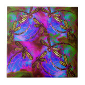 Dragonfly-Hippie-Flitter Fliese (Vorderseite)