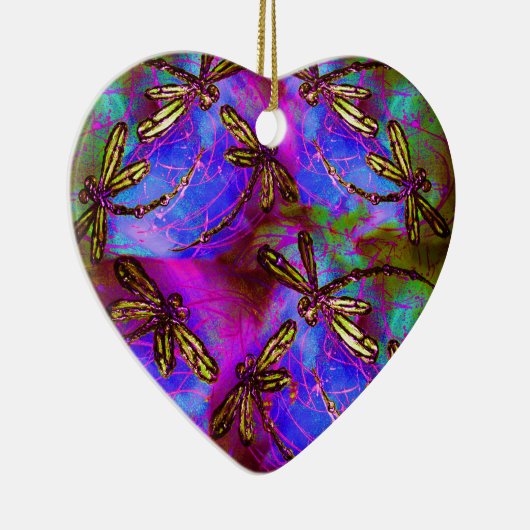 Dragonfly-Hippie-Flitter Keramikornament (Rechts)