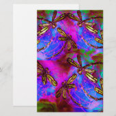 Dragonfly Hippy Flit Briefpapier (Vorne/Hinten)