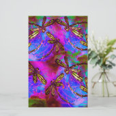 Dragonfly Hippy Flit Briefpapier (Stehend Vorderseite)