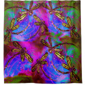 Dragonfly Hippy Flit Duschvorhang (Vorderseite)