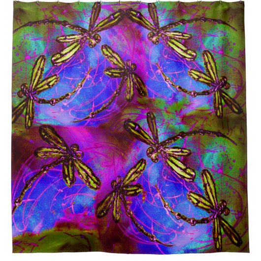 Dragonfly HIppy Flit Duschvorhang (Vorderseite)