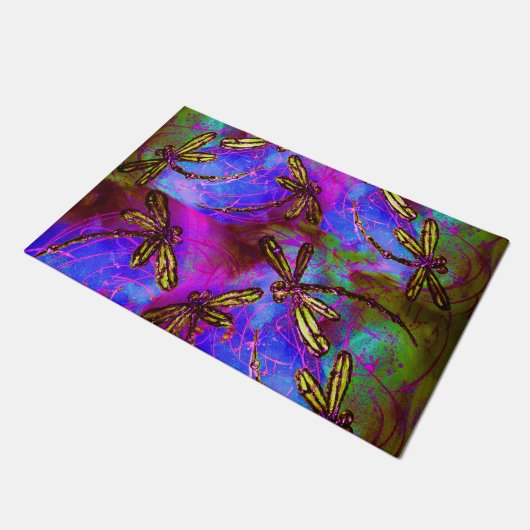 Dragonfly Hippy Flit Fußmatte (Schrägansicht)