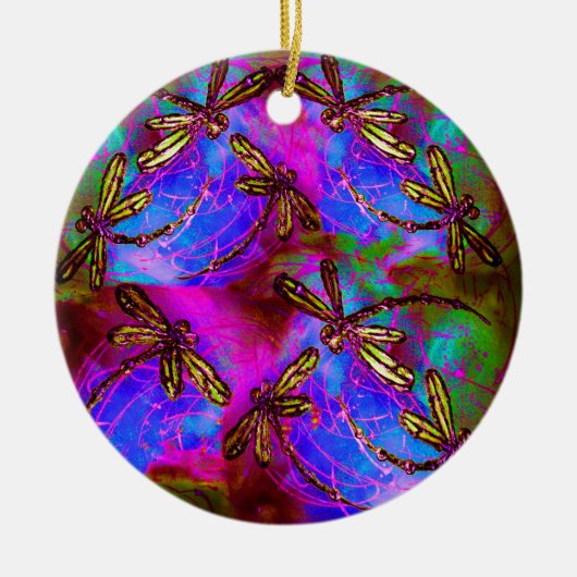 Dragonfly Hippy Flit Keramik Ornament (Vorne)