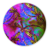 Dragonfly Hippy Flit Keramikknauf (Vorderseite)