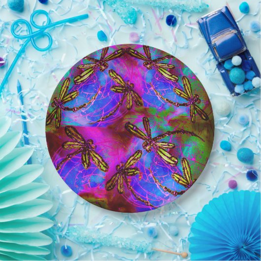 Dragonfly Hippy Flit Pappteller (Party)