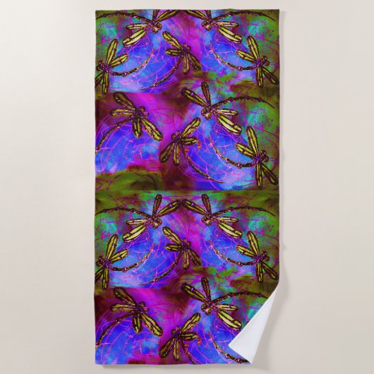 Dragonfly Hippy Flit Strandtuch (Vorderseite)