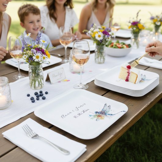 Dragonfly-Hochzeit, Brauch Pappteller