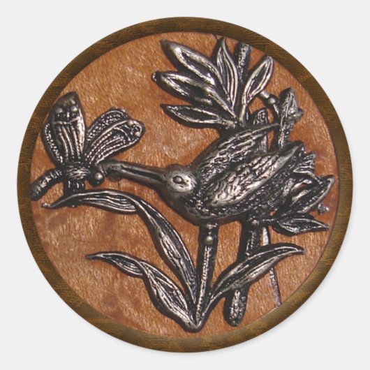 Dragonfly & Humming Bird Runder Aufkleber (Vorderseite)
