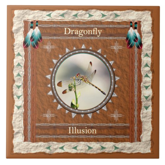 Dragonfly - Illusion - Keramik Fliese (Vorderseite)