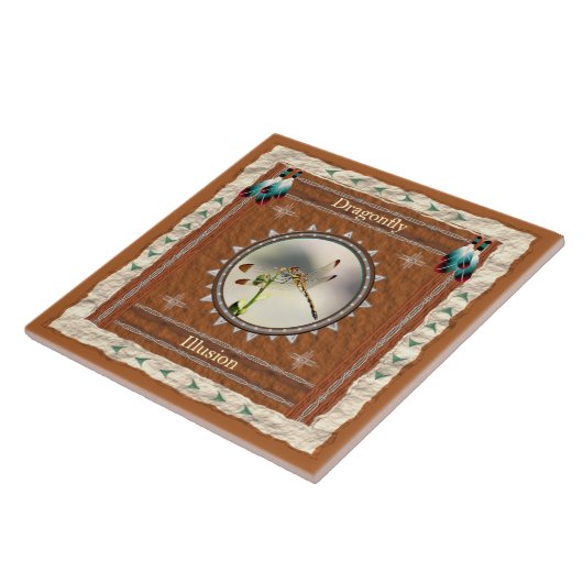 Dragonfly - Illusion - Keramik Fliese (Seite)