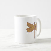 Dragonfly Illustration Lila und Tan Kaffeetasse (VorderseiteRechts)