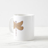 Dragonfly Illustration Lila und Tan Kaffeetasse (Vorderseite Links)
