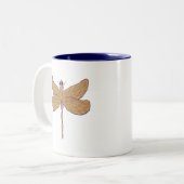 Dragonfly Illustration Lila und Tan Zweifarbige Tasse (Vorderseite Links)