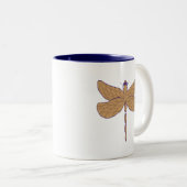 Dragonfly Illustration Lila und Tan Zweifarbige Tasse (VorderseiteRechts)