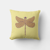 Dragonfly Illustration Yellow and Tan Kissen (Vorderseite)