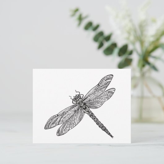 Dragonfly im Stil Postkarte (Stehend Vorderseite)