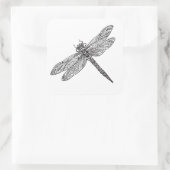 Dragonfly im Stil Quadratischer Aufkleber (Tasche)