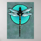 Dragonfly im Türkiskreis Poster (Vorne)