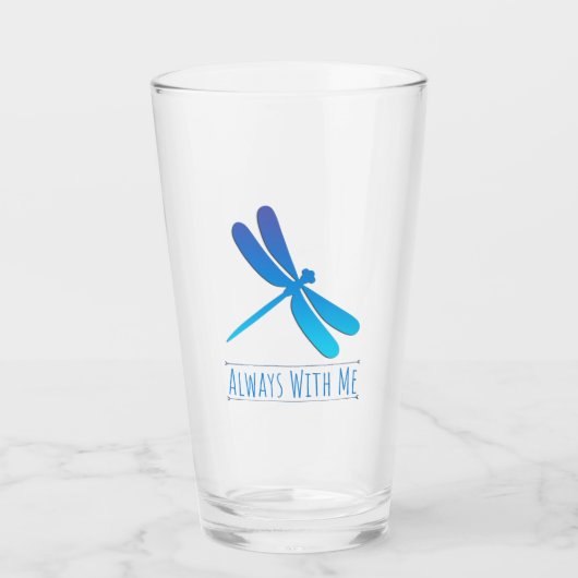 Dragonfly - Immer mit mir - blau - Glas - Tumbler (Vorderseite)