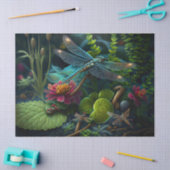 Dragonfly in einem farbenfrohen Garten Seidenpapier (Basteln)