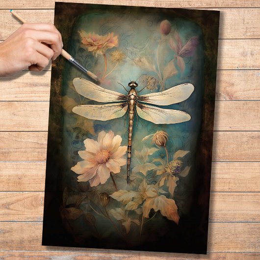 Dragonfly in Florals 2 Dekoupage Paper Seidenpapier