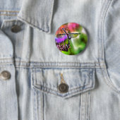 Dragonfly in grüner und blauer realistischer Maler Button (Beispiel)