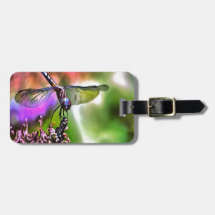 Dragonfly in grüner und blauer realistischer Maler Gepäckanhänger