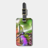 Dragonfly in grüner und blauer realistischer Maler Gepäckanhänger (Vorderseite vertikal)
