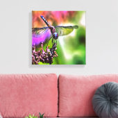 Dragonfly in grüner und blauer realistischer Maler Leinwanddruck (Insitu (Wohnzimmer))
