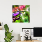 Dragonfly in grüner und blauer realistischer Maler Poster (Heimbüro)