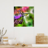 Dragonfly in grüner und blauer realistischer Maler Poster (Küche)