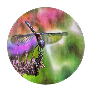 Dragonfly in grüner und blauer realistischer Maler Schneidebrett