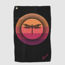 Dragonfly in Retro Sunset mit Namen