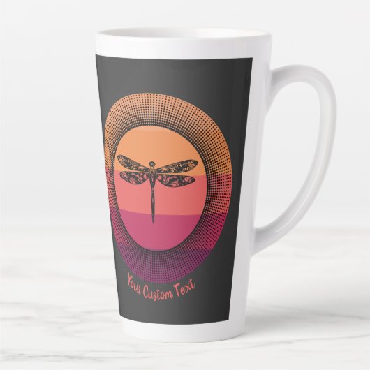 Dragonfly in Retro Sunset mit Namen Milchtasse (Rechts)