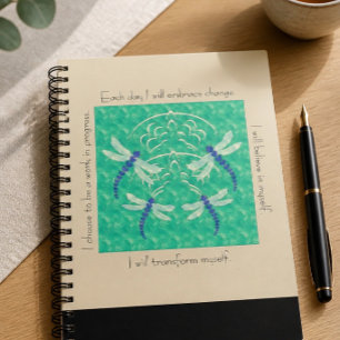 Dragonfly Inspirational Spiral Notebook Notizblock
