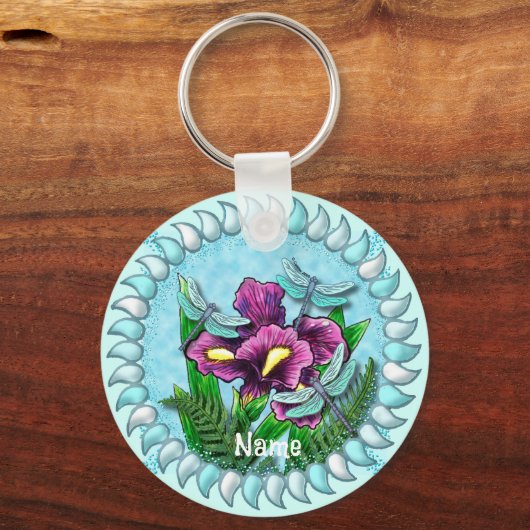 Dragonfly Iris Schlüsselanhänger (Vorderseite)