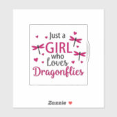 Dragonfly Just A Girl Who Loves Dragonflies T-Shir Aufkleber (Blatt)