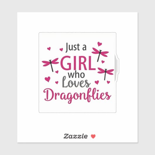 Dragonfly Just A Girl Who Loves Dragonflies T-Shir Aufkleber (Blatt)