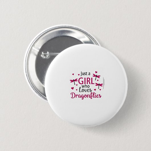Dragonfly Just A Girl Who Loves Dragonflies T-Shir Button (Vorne & Hinten)