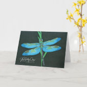 Dragonfly Karte (Gelbe Blume)